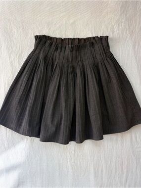 Zara Dark Charcoal Gathered Skater Mini Skirt